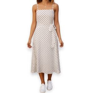 Kate Spade for Target Dress Preppy Classic White Polka Dot Midi Belted XXL